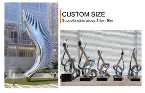 Sculpture de saxophoniste en acier inoxydable poli YouFine, statue musicale abstraite moderne pour la décoration extérieure <span class=keywords><strong>du</strong></span> jardin - Product Image 4