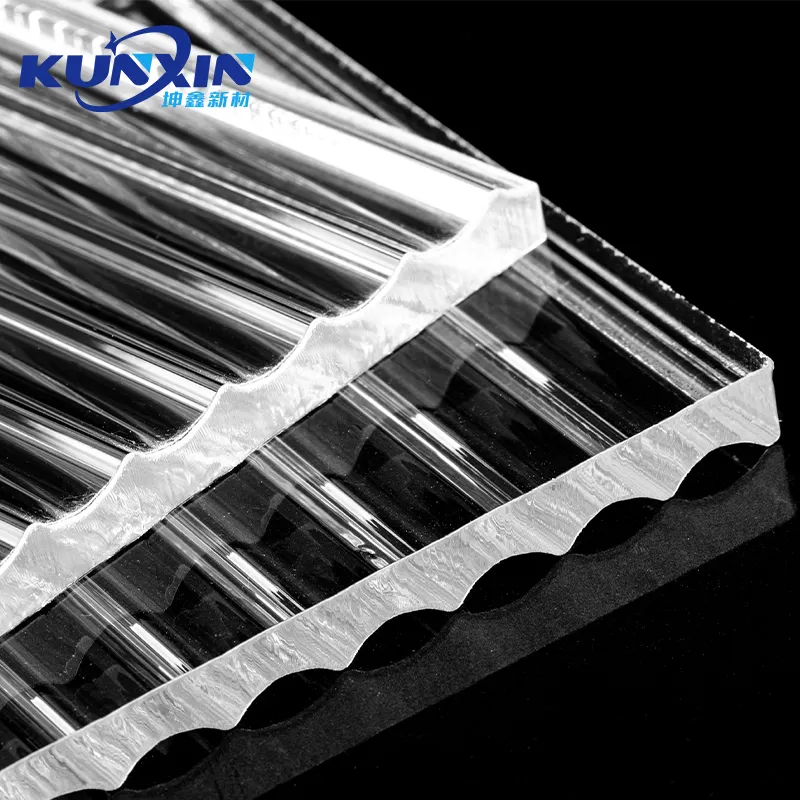 3mm 5mm 6mm PMMA Extruded Wave Acrylic Plate Clear Textured Acrylic Panel Striped Reeded Acrylic Sheet