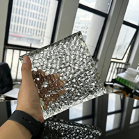 Bloc de verre décoratif carré de qualité supérieure, motif écailles de poisson nautique, pour cloison de séparation d'espace commercial