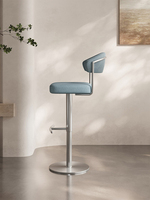 Tabouret de bar pivotant en velours et acier inoxydable, style minimaliste italien, réglable en hauteur, pour la maison, la salle à manger ou le salon