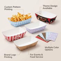 Boîte à popcorn pour soirée cinéma, barquette alimentaire jetable en papier de qualité alimentaire, plateau à collation personnalisé pour carnaval, pour salade et hot-dog