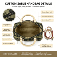 Sac fourre-tout pour femme, motif camouflage personnalisé, durable, pliable, en nylon imperméable, avec bandoulière, élégant, polyvalent, charme mature