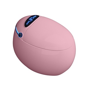 Novo Vaso Sanitário Inteligente de Chão com Design em Formato de Ovo Colorido, Cuba Redonda, Cerâmica Preta, S-Trap e Assento Aquecido - Product Image 5