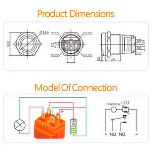 Lanboo 1NO IP68 cao hiện tại bi-màu cảm ứng chuyển đổi vòng LED/ Ring + biểu tượng quyền lực - Product Image 4
