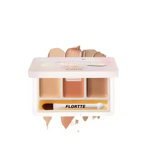 Palette de correcteur crémeux <span class=keywords><strong>FLORTTE</strong></span> trois couleurs, palette d'illuminateur deux couleurs, éclaircit le teint, maquillage - Product Image 6