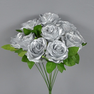 حرير اصطناعي 10 رؤوس باقة ورد زهرة نوعية جيدة سعر المصنع حفل زفاف ديكور داخلي باقة ورد صناعي - Product Image 3