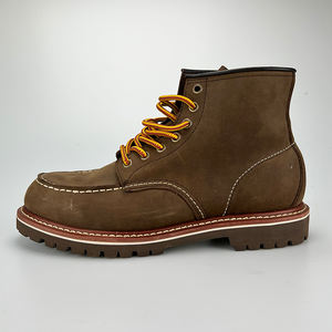 Botas de cuero Goodyear Welted para hombre, botas de trabajo al aire libre duraderas hechas a mano, suela antideslizante, plantillas cómodas - Product Image 1