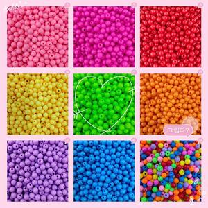 ลูกปัดอะคริลิกแข็ง 500 กรัม/ถุง ขนาด 6 มม. 8 มม. 10 มม. รูตรง สีสปริงและสีลูกกวาด สำหรับเด็ก DIY อุปกรณ์เสริม - Product Image 5