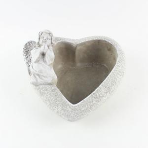 Venta al por mayor de alta calidad artesanía de hormigón en forma de corazón con Ángel decoración macetas de cemento para la decoración de la <span class=keywords><strong>casa</strong></span> - Product Image 4