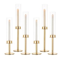 Bougeoir en métal et verre, décoration de luxe légère, mariage, fête, table, maison, dîner romantique à la lumière des bougies, décorations de bougeoirs