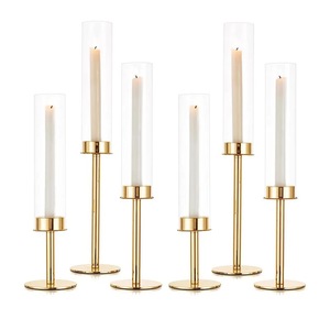 Bougeoir en <span class=keywords><strong>métal</strong></span> et verre, décoration de luxe légère, mariage, fête, table, maison, dîner romantique à la lumière des bougies, décorations de bougeoirs - Product Image 2
