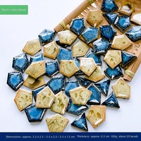Kit de décoration artistique en mosaïque de céramique émaillée fait main, carreaux de porcelaine bleus et blancs, collage souvenir, jouet créatif parent-enfant
