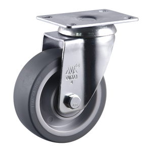 VIMA 4 Polegada <span class=keywords><strong>5</strong></span> Polegada Roda De Plástico Castor Cinza TPR PP Rodízio Rodas Do Carrinho De Compras Pesados Rodízios Giratórios com Freio - Product Image 4