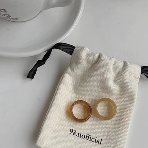 Sac à bijoux en coton et lin de haute qualité avec cordon de serrage, mini emballage personnalisé, pochette en coton avec logo sur ruban - Product Image 5