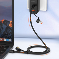 Cable de Carga LDNIO LC17, Diseño Innovador y Duradero, 4 en 1, Tipo C, Micro USB, Multirápido, 1.2 Metros, con Encendedor LED