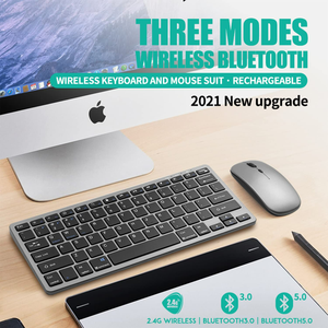 2.4G <b>Bluetooth</b> Wireless Keyboard and <b>Mouse</b> Combo Multi-Device Ultra Slim Keyboard <b>Mouse</b> Combo with 12 Hot Keys for Windows - Product Image 3