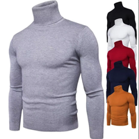 Pull-over slim fit anti-rides pour homme, couleur unie, hiver, vente en gros