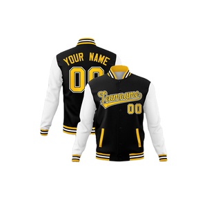 Áo khoác Varsity nam may đo theo yêu cầu, phong cách đường phố, áo khoác bóng chày có logo OEM, bán buôn quần áo thể thao cho người lớn - Product Image 1