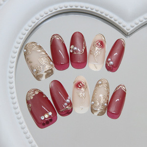 Faux ongles à presser 3D effet œil de chat <span class=keywords><strong>d</strong></span>égradé galaxie bleu violet rêveur, style européen, amovibles et réutilisables, 30 pièces - Product Image 6