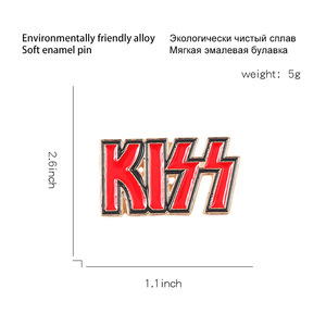 Spilla in metallo smaltato personalizzata per band <span class=keywords><strong>rock</strong></span>, all'ingrosso, spilla smaltata <span class=keywords><strong>KISS</strong></span> per abbigliamento, zaino, accessorio moda - Product Image 3