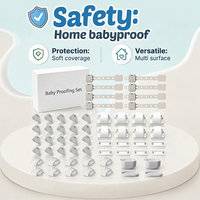 Kit de Sécurité Bébé Classique : Loquets de Sécurité Ajustables en Plastique, Verrous de Meubles et Protections d'Angle
