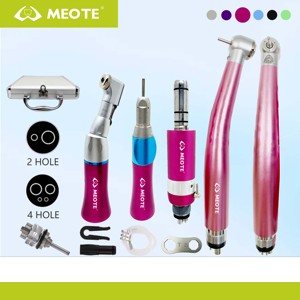 Kit de pièces à main à haute vitesse avec roulement en céramique à bouton-poussoir LED coloré et kit de pièces à main à basse vitesse avec pulvérisation d'eau externe - Product Image 2