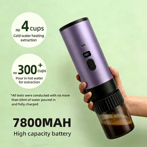 Machine à expresso portable <span class=keywords><strong>rechargeable</strong></span> Kingze 15 bars, cafetière sans fil 3-en-1 compatible capsules et café moulu, idéale pour les voyages et le camping - Product Image 5