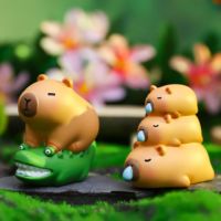 Porte-clés jouet de qualité, figurine PVC fantaisie, décoration de bureau en PVC, figurine en résine Capybara, boîte mystère enchantée