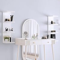 Étagère murale moderne en bois à 4 niveaux polyvalente, étagères flottantes blanches avec éclairage LED