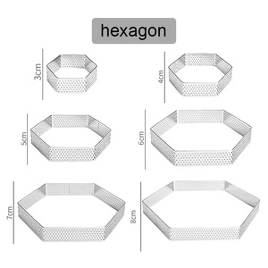 Anneaux de pâtisserie ronds en acier inoxydable Anneau de mousse à gâteau Outils de cuisson Moule à gâteau perforé - Product Image 4