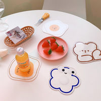 Sous-verre multifonctionnel en forme de fleur, style INS, pour tasses à café et à thé, personnalisable avec logo OEM, vente en gros