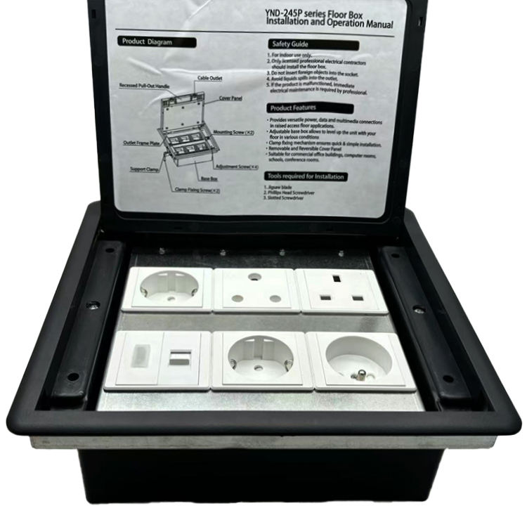VNX Hot Sales UK /EU 15A Standard Function Keys ABS Waterproof Electrical Power Ground Outlet Floor Socket Box