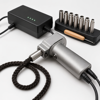 Machine électrique portative pour dreadlocks, kit d'outils de tressage de cheveux avec boîtier d'alimentation et embouts interchangeables pour usage en salon