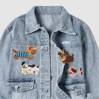 Patchs brodés en toile écologiques et patchs en chenille à motifs de Teckel mignons et tendance pour vêtements, sacs, jeans et chapeaux