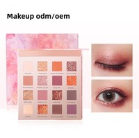 Palette de fards à paupières en poudre nacrée mate imperméable à 16 couleurs, brillante et scintillante, personnalisation OEM/ODM