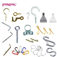 Kit d'assortiment de 252 crochets à œil et vis à œil en métal zingué avec boîte de rangement portable en plastique