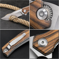 Couteaux de poche GT-TFM003, lame D2, manche en teck doré, couteau pliant d'extérieur, camping, chasse, survie, outils EDC