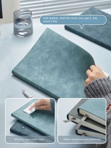 Cuaderno Grande B5 de Cuero Suave, Diseño Artístico Exquisito y Simple, Personalizable con Logotipo, Diario con Líneas Horizontales para la Universidad - Product Image 3