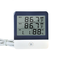 Digital Display Hygrometer Thermometer with Clock Electronic Temperature Instruments