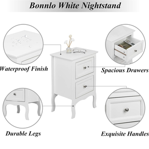 Tùy chỉnh hiện đại thanh lịch Trắng 2-ngăn kéo bàn cạnh giường ngủ bán buôn phòng ngủ đầu giường & phòng khách cuối bảng - Product Image 3