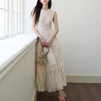 Nouvelles arrivées Bettergirl Ramadan 2026 Robe de fête décontractée blanche en tissu tissé, coupe trapèze, longueur genou, toutes saisons, 100% polyester