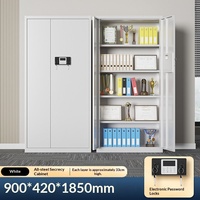 Coffre-fort de bureau commercial ignifuge et antivol en acier avec serrure électronique à code, 2 tiroirs, pour archivage de données