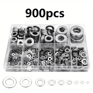Baiguluo 900Pcs 304 Stainless Steel Flat Washers Din125 Grade A For Interior Renovation Outdoor Construction Electrical Repair - Product Image 2