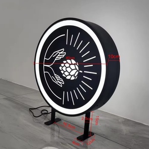 Personalized Round Aluminum <b>LED</b> Double-Sided <b>Light</b> Box Sign for Outdoor Use in Business Cafe Bar Hotel Custom Logo - Product Image 2