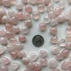 Fabrik preis Naturstein Kristall Handwerk Herzform Rosenquarz Kristall Herz 2-3cm Heils teine Andere Kristall Handwerk - Product Image 6