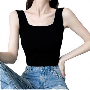 Wholesale Casual Designer Women's Summer Sleeveless Tank <b>Tops</b> Knitted Breathable Pure Cotton Quick Dry Crop <b>Top</b> for Girls - Product Image 3