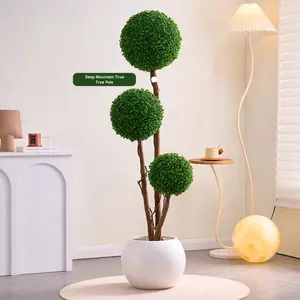 YIMUSTE Arbre <span class=keywords><strong>artificiel</strong></span> Milan haut de gamme, résistant aux UV, écologique, ignifuge, simulation multi-boules, plante verte bionique - Product Image 5