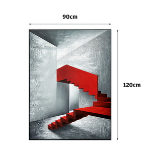 3D nghệ thuật đương đại tối giản màu trắng và đỏ kết cấu nghệ thuật sơn dầu tường nghệ thuật trừu tượng sơn dầu văn phòng trang trí tường nhà - Product Image 2