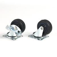 Petites roulettes pivotantes en PP de 1,5, 2, 2,5 et 3 pouces avec frein, roulement à billes et plaque de fixation pour meubles, mouvement fluide pour salon et salle de bain