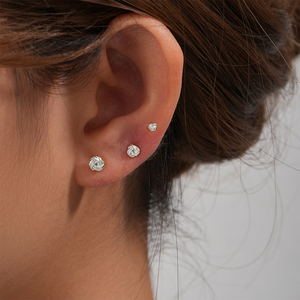 CANNER Populaire Lot de 3 boucles d'oreilles clous en argent sterling S925 plaqué or 18 carats motif nœud d'amour, parures de bijoux pour femme, cadeau, vente en gros - Product Image 2